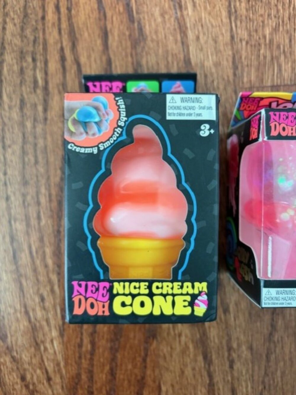 Schylling NeeDoh Orange Nice Cream Cone & Pink Jellyfish Squishy Fidget Toy Set - Picture 2 of 7